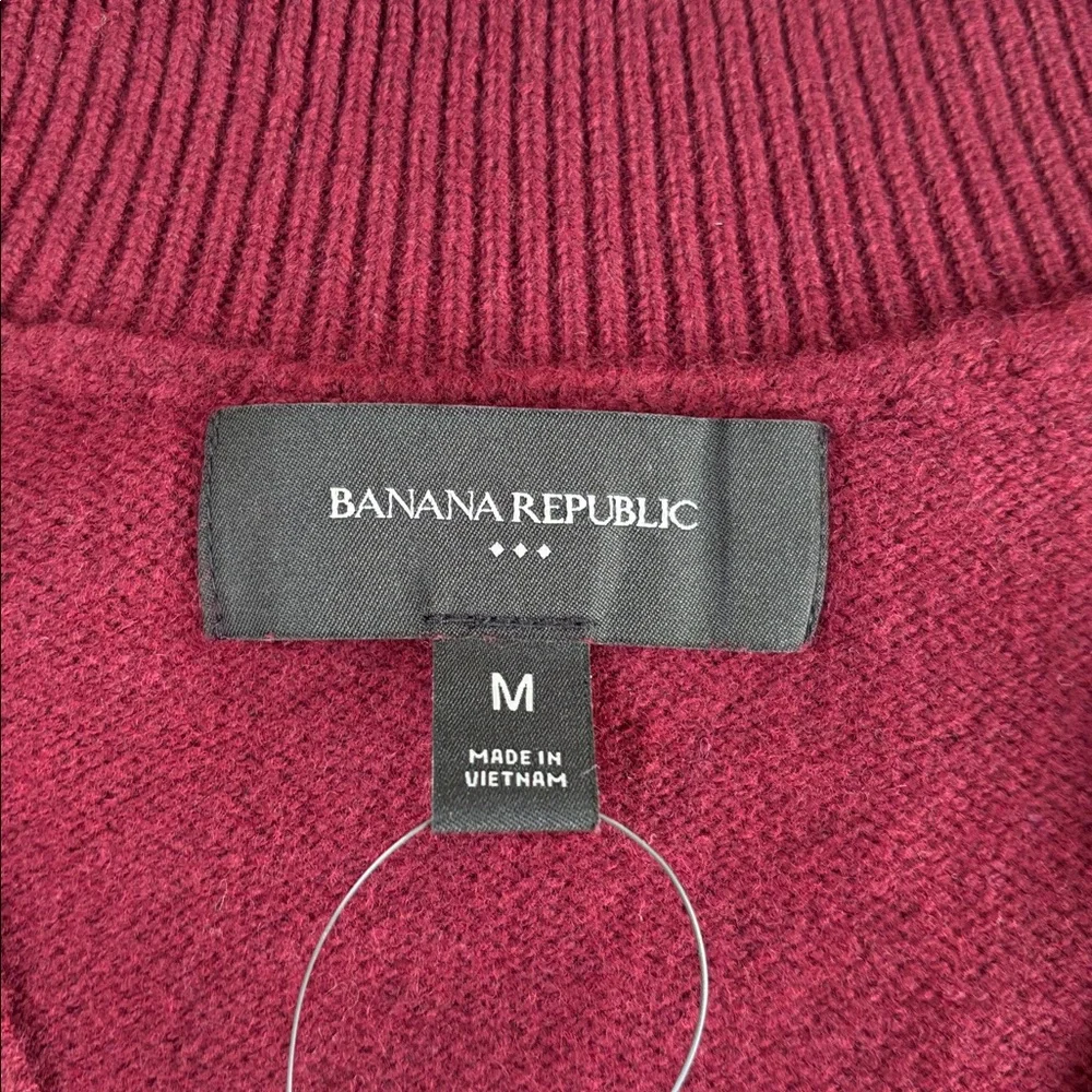 Banana Republic Soft Cotton Wool Burgundy Vneck Sweater Work Casual Men’s Medium